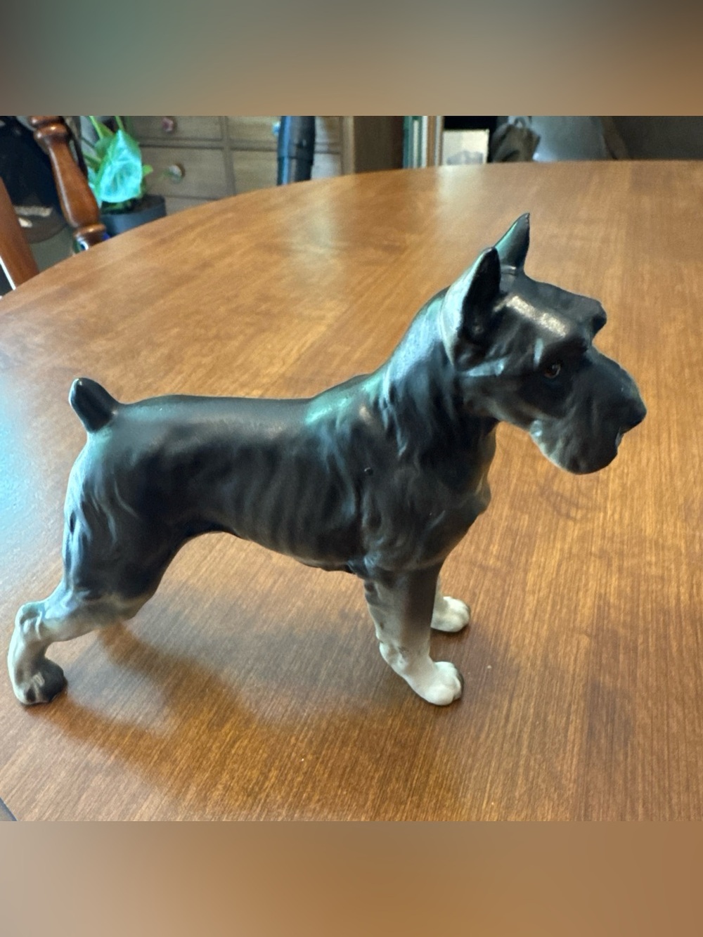 Lifton schnauzer grey dog figurine, Made in Japan no sticker stamp on bottom